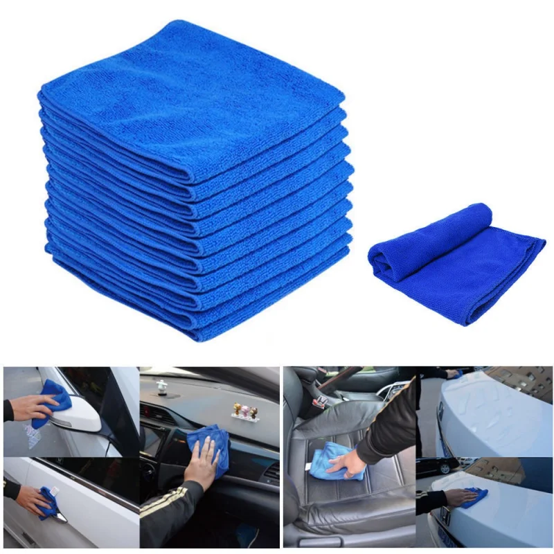 5/20Pcs Car Wash Drying Towel Thin Style Microfiber Towels Household Cleaning Cloths Auto De