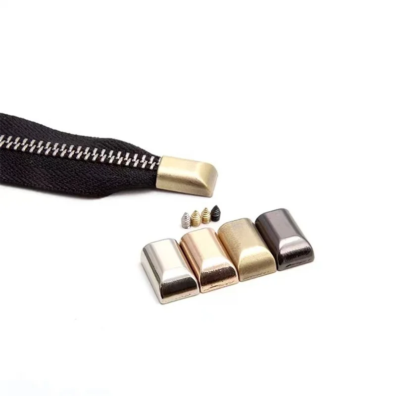 Metal Bag Zipper Stopper Tail Clip Stop Handbag End Plug Head with Screw DIY Leather Crafts Hardware Accessories