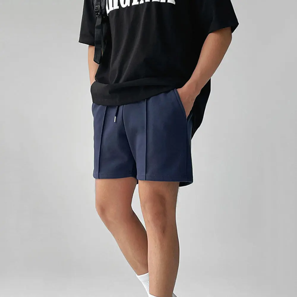 Corredores elásticos de algodão masculino, moletom esportivo virilha aberta, calção de basquete curto, streetwear casual, verão