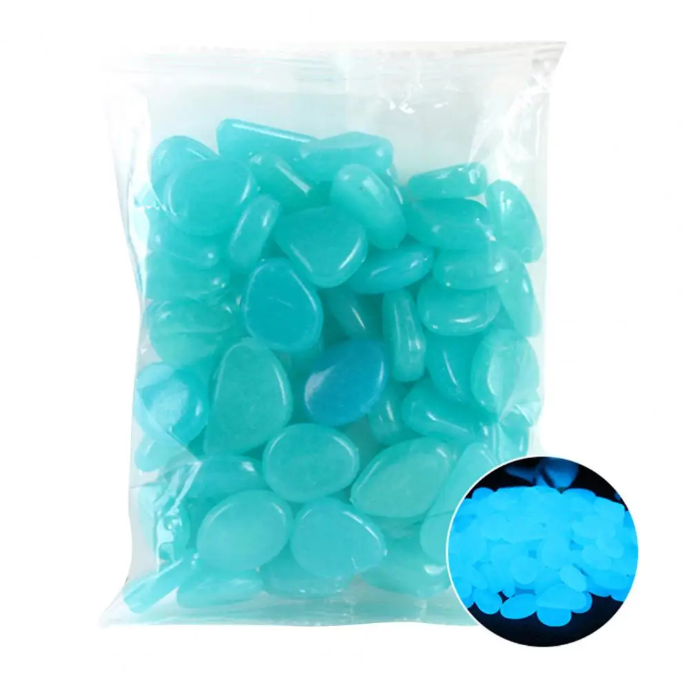 50Pcs Glow Pebble Irregular Shape Non-mineral Aquarium Decor Creative Glow Stones for Potting view 5