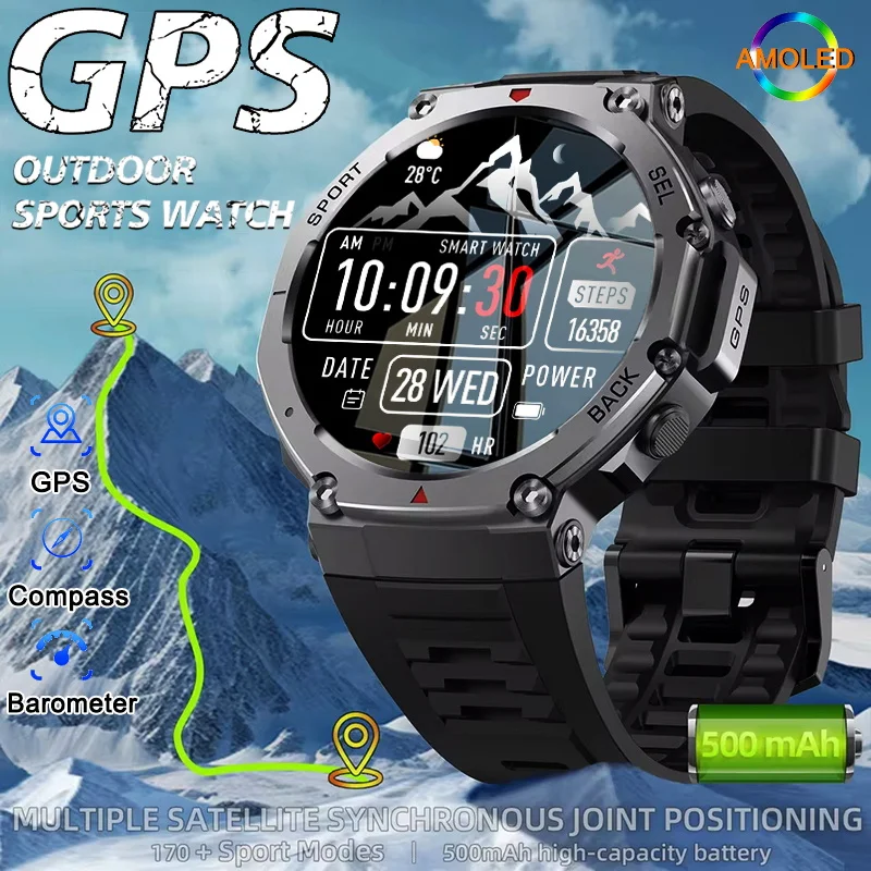 

Новые T-Rex 3 двухдиапазонные GPS военные спутниковые умные часы Starlink 10ATM водонепроницаемые 500 мАч быстрая зарядка компас альтиметр умные часы