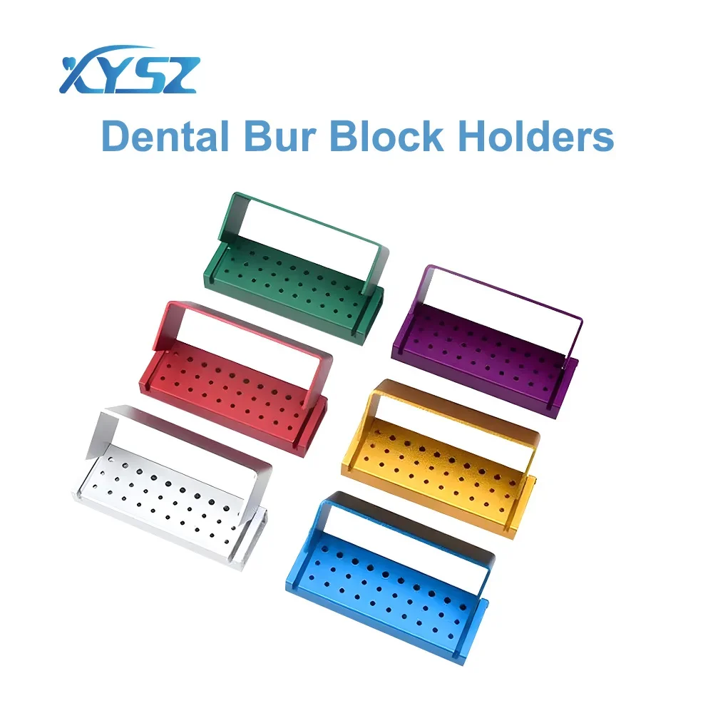 

XYSZ Dental Burs 30 Holes Aluminium Block Denspay Dental Bur Drill Sterilization Holder High/Low Speed Handpiece Needles Holder