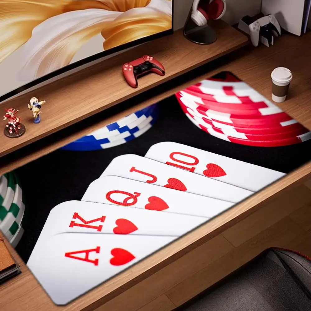 

poker wallpaper Mouse Pad Game Accessories keyboard pad XXL large locking edge 900X400 mm table mat Gaming mousepad