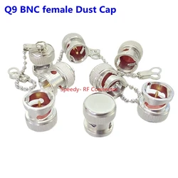 2PCS Q9 BNC Female Dust Cap Protective Cover with Chain Needle Resistor RF Coaxial Terminator Brass Adapters Fast Delivery