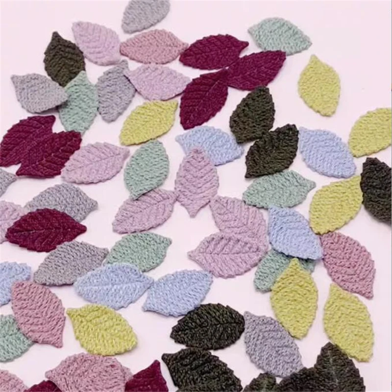 

50pcs/lot creative cotton leaves charms connectors for diy women earrings pendants material jewelry making garment accessories