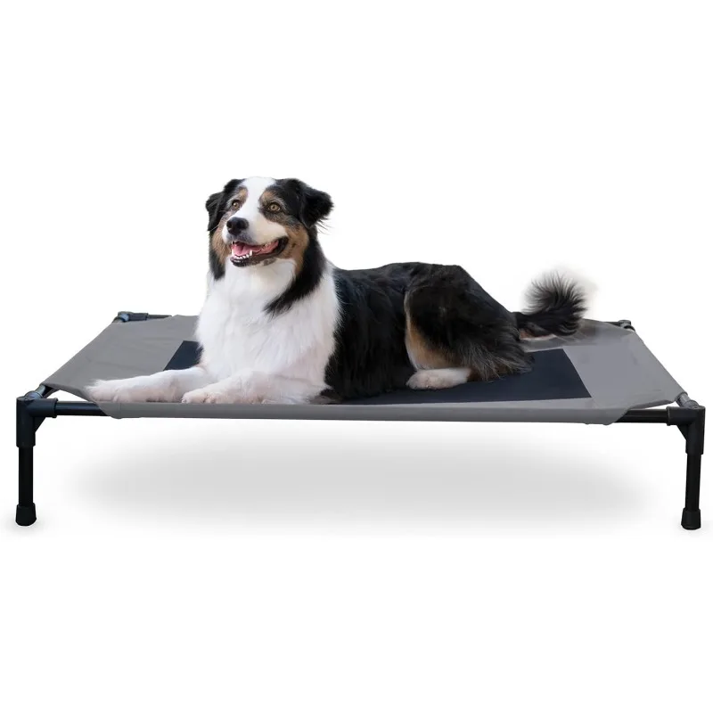 

Dog Cots Beds for Large - Elevated Outdoor Cot Bed- Raised Hammock Cooling Bed- Washable, Portable Cot- Heavy