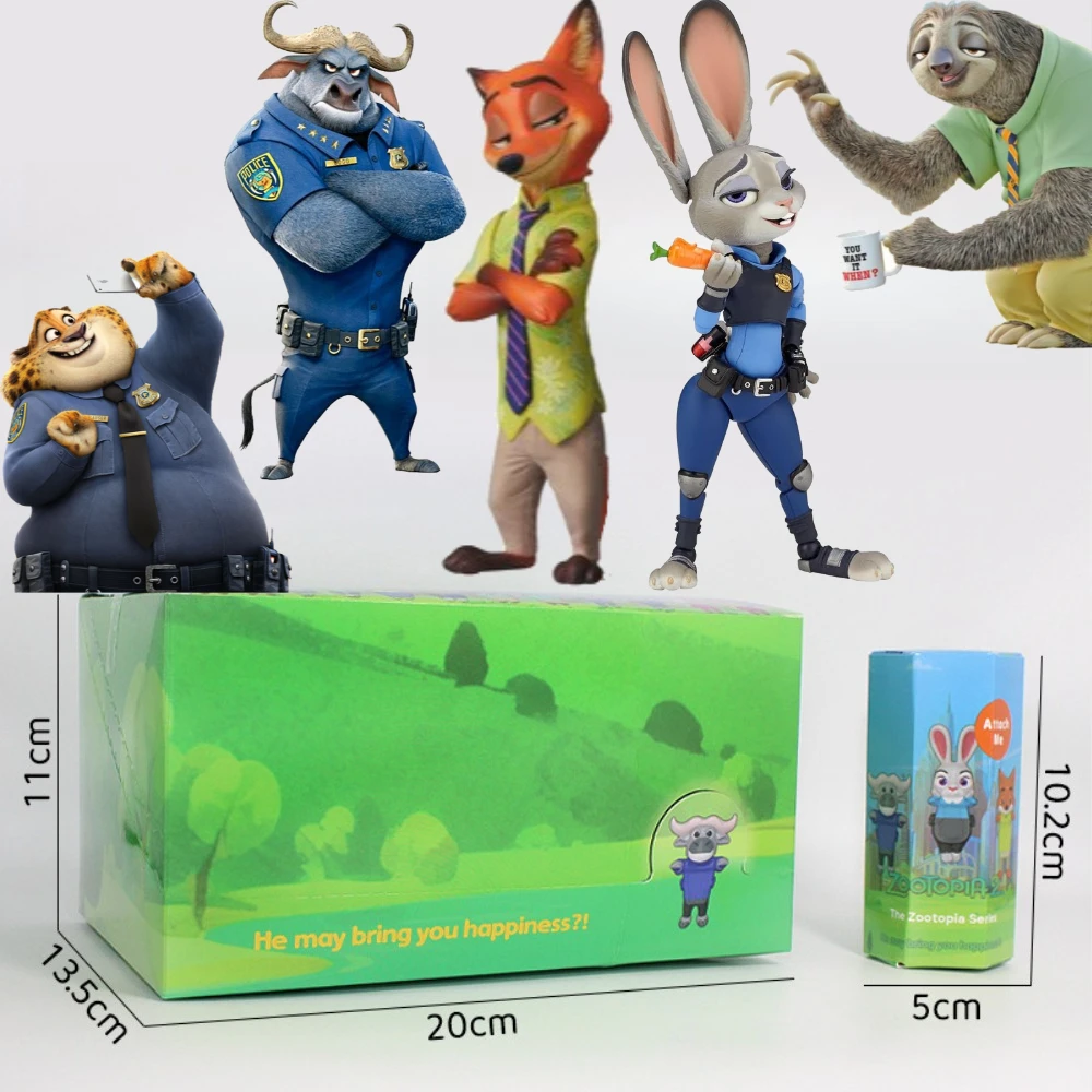 Boîte aveugle de Zootopia Disney, jolie figurine d'action Nick Judy, poupée en peluche, boîte mystère, figurines d'anime, sac à dos pendentif, cadeaux de noël