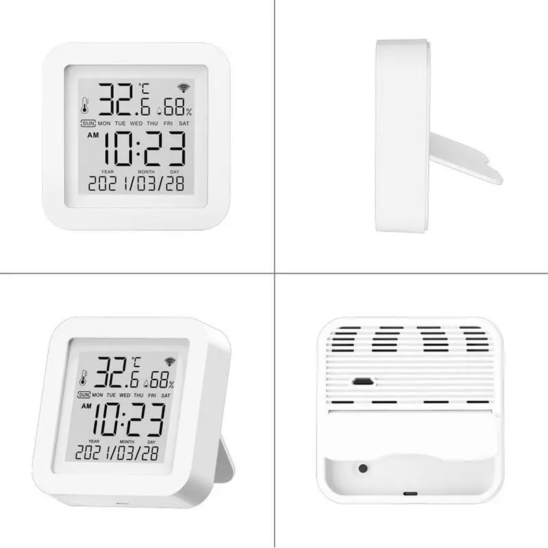 Indoor Digital Thermometer WiFi Hygrometer Indoor Humidity With Smart Alarm Indoor LCD Mini Thermometer Hygrometer With Data