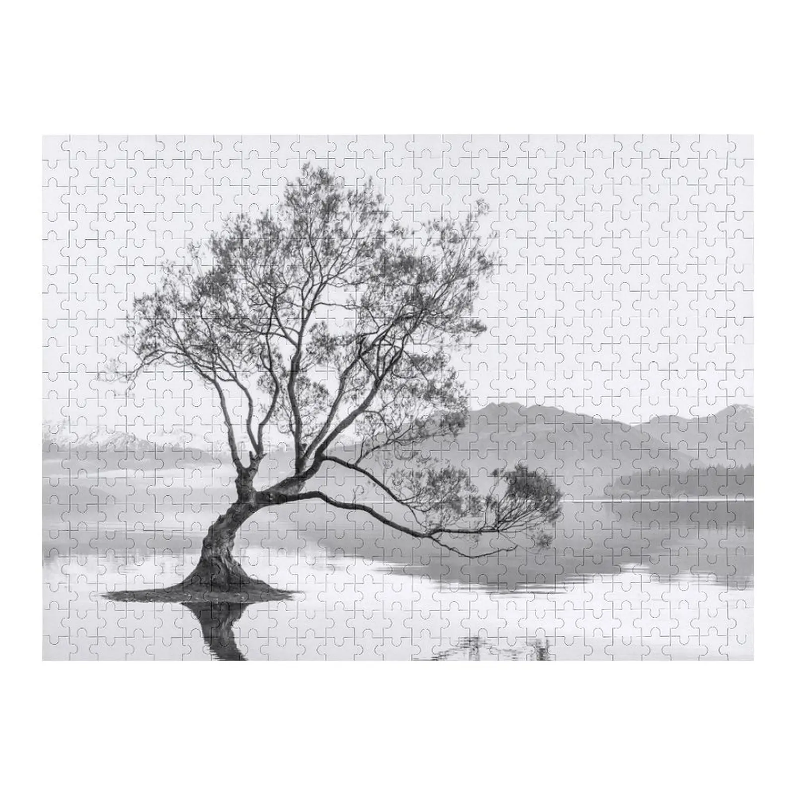 

Black and White Landscape Wanaka Tree New Zealand Jigsaw Puzzle Customized Toys For Kids Custom Wood Puzzle