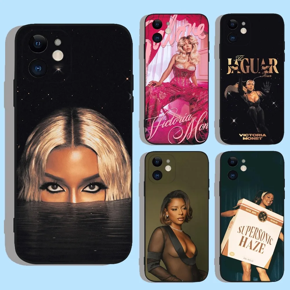 V-Victoria Monét Phone Case For Apple iPhone 15,14,13,12,11,XS,XR,X,8,7,Pro,Max,Plus,mini Silicone Black Cover