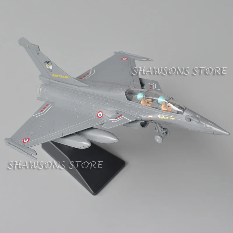 Modelo de avión fundido a presión, juguete de Francia Dassault Rafale Jet Fighter, réplica en miniatura con sonido y luz, 1:87