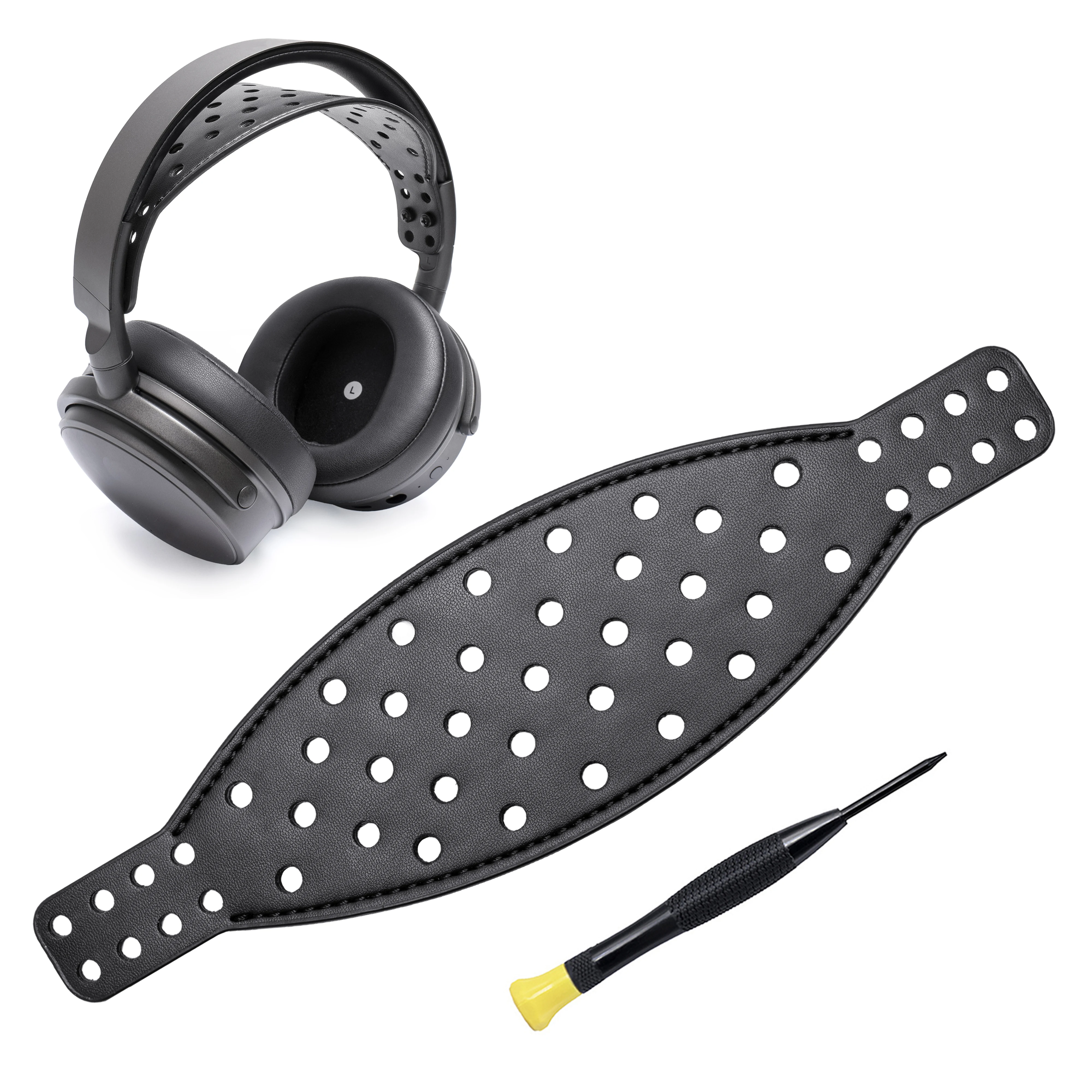 Широкий ремешок на голову для игровой гарнитуры Audeze Maxwell и наушников MM-100, прочный, прочный, кулер (синтетическая кожа)