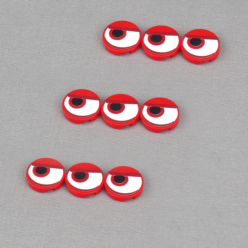 MOC 10PCS Printed 14769 Red Pupils And Black Eyes Pattern Building Blocks Eye Expression Bricks Particle Educational Toys Gifts