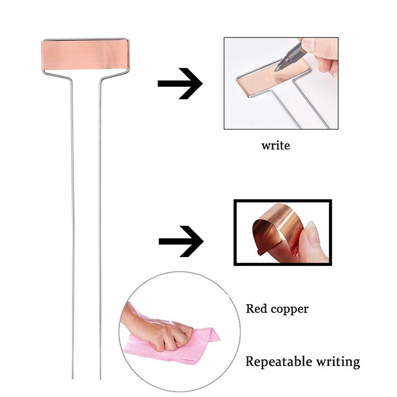 50Pcs Miedziane znaczniki roślin Ogrodnictwo Doniczki Szkółka Rośliny Etykiety Wodoodporne Rośliny Kwiaty Marker Znaki Ogrodowe Farm Supplies