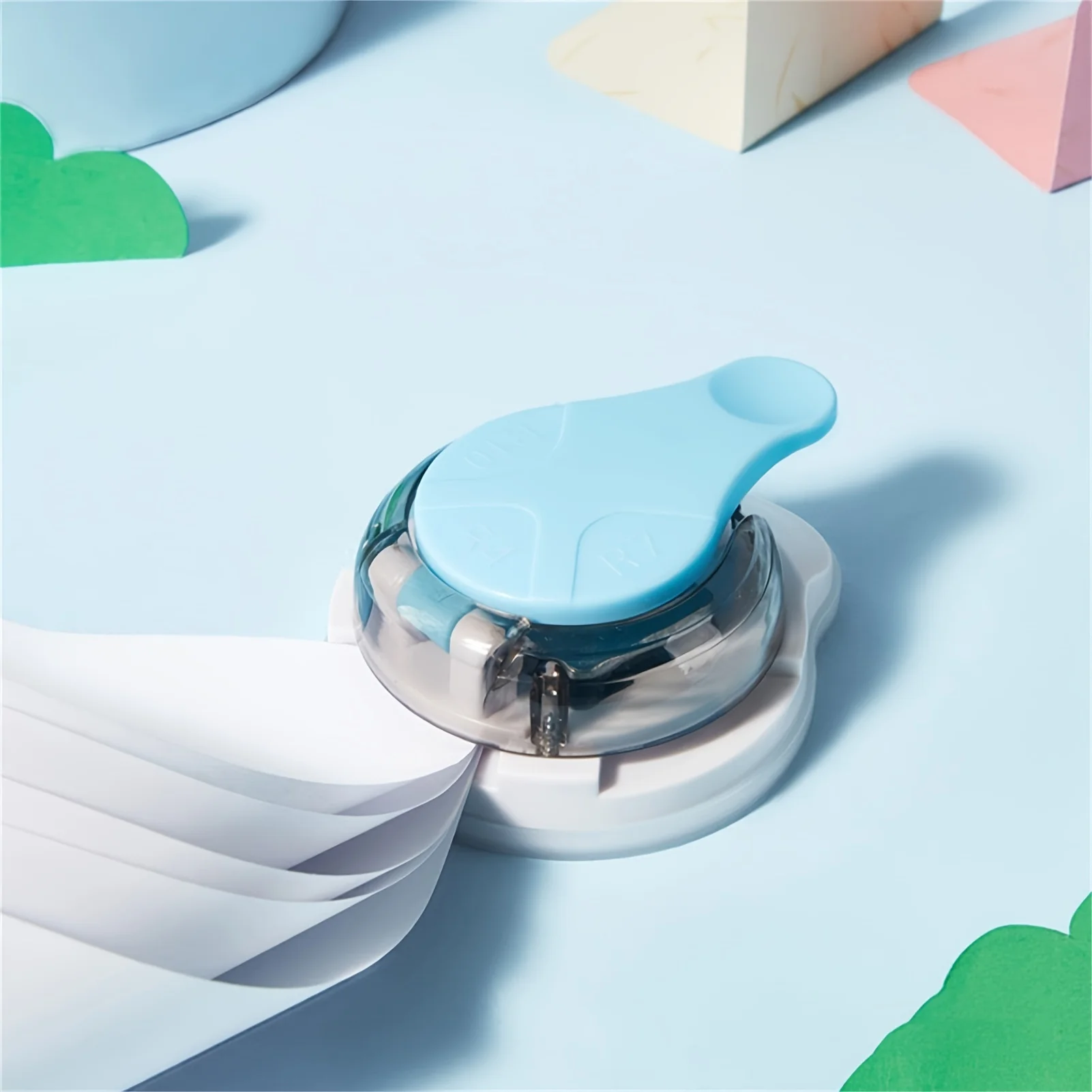 1PC Blue Paper Corner Round Punch label Card Paper Envelope Punch