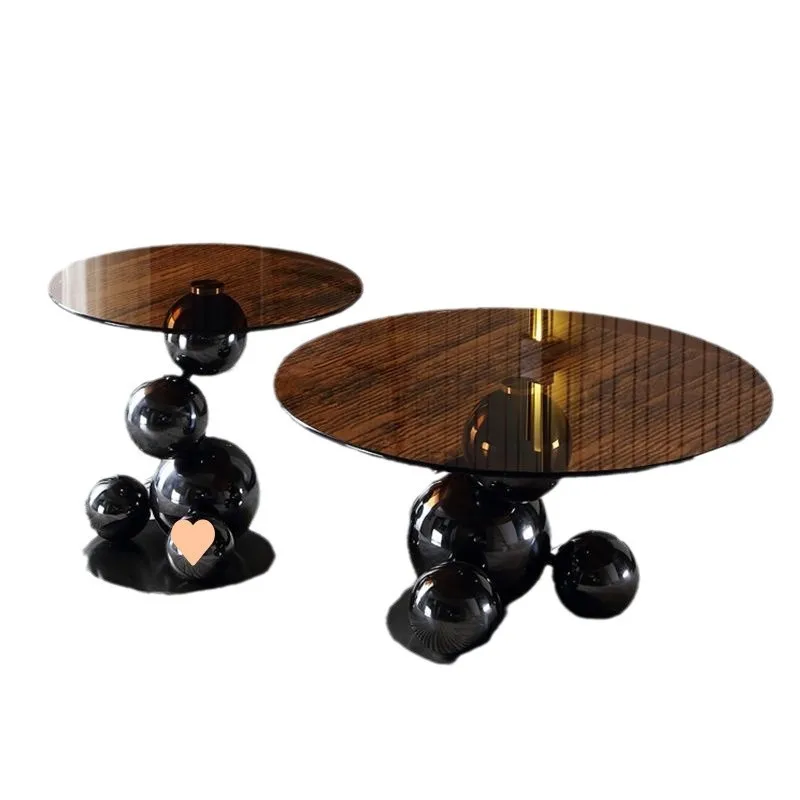 

Modern minimalist light luxury combination coffee table personalized large apartment round senior home living room