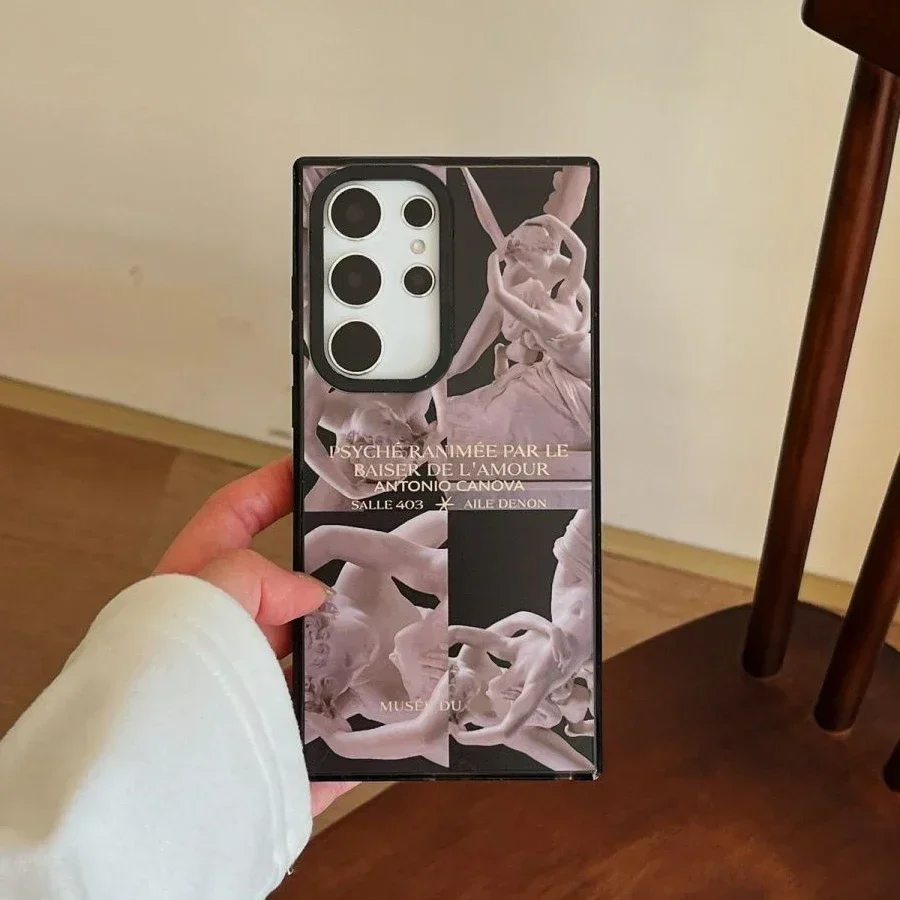 Museum Art MagSafe Acrylic Black Border Magnetic Phone Case for Samsung Galaxy S22U S23 Ultra S24 Ultra Cover Protective Shell