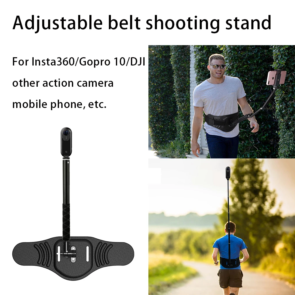 For Insta360 X 4/GO 3/DJI Action 4 Camera Stand Adjustable Waist Belt Stand Mobile Phone Selfie Waist Stand Accessories