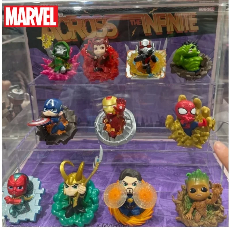 

Genuine Marvel Cross Through Infinite Series Blind Box Captain America Chibi Collectible Figurine Desktop Decor For Marvel Fans