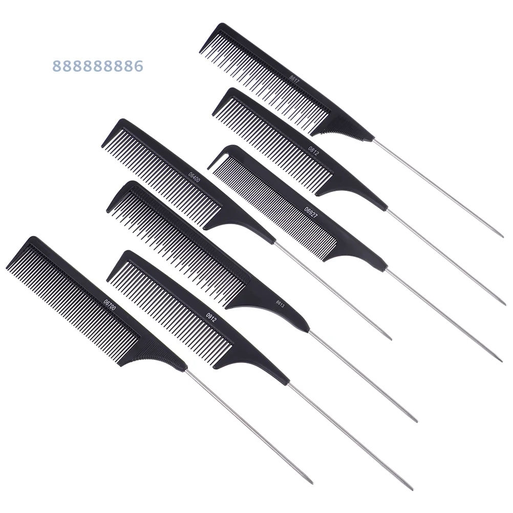 

Профессиональная расческа для укладки волос, парикмахерская расческа для стрижки, из нержавеющей стали, с заостренными кончиками