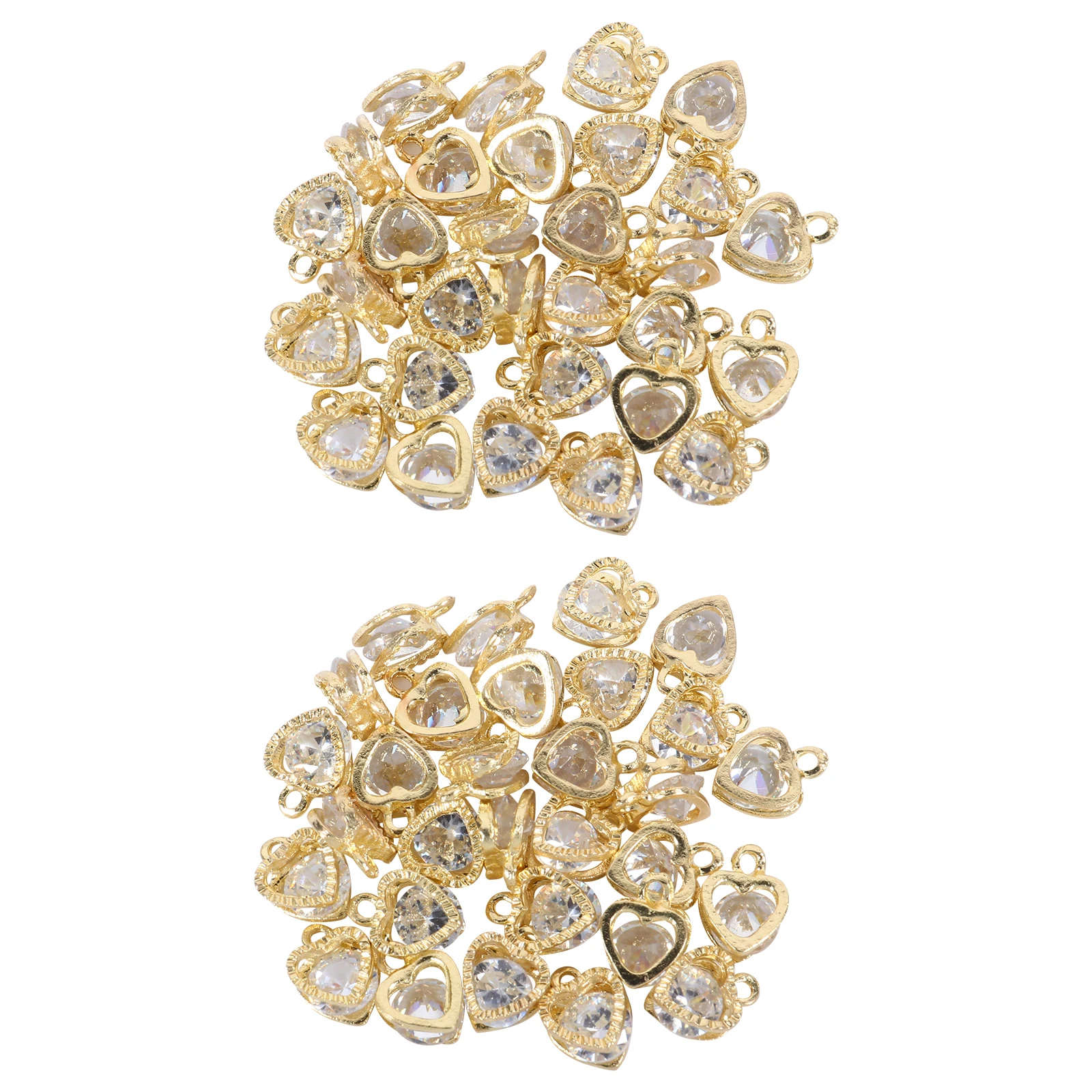 

50pcs Pendant Necklace Charm Bracelet Charms for Jewelry Zircon Alloy Pendant Making Craft Gifts Elegant DIY Accessories