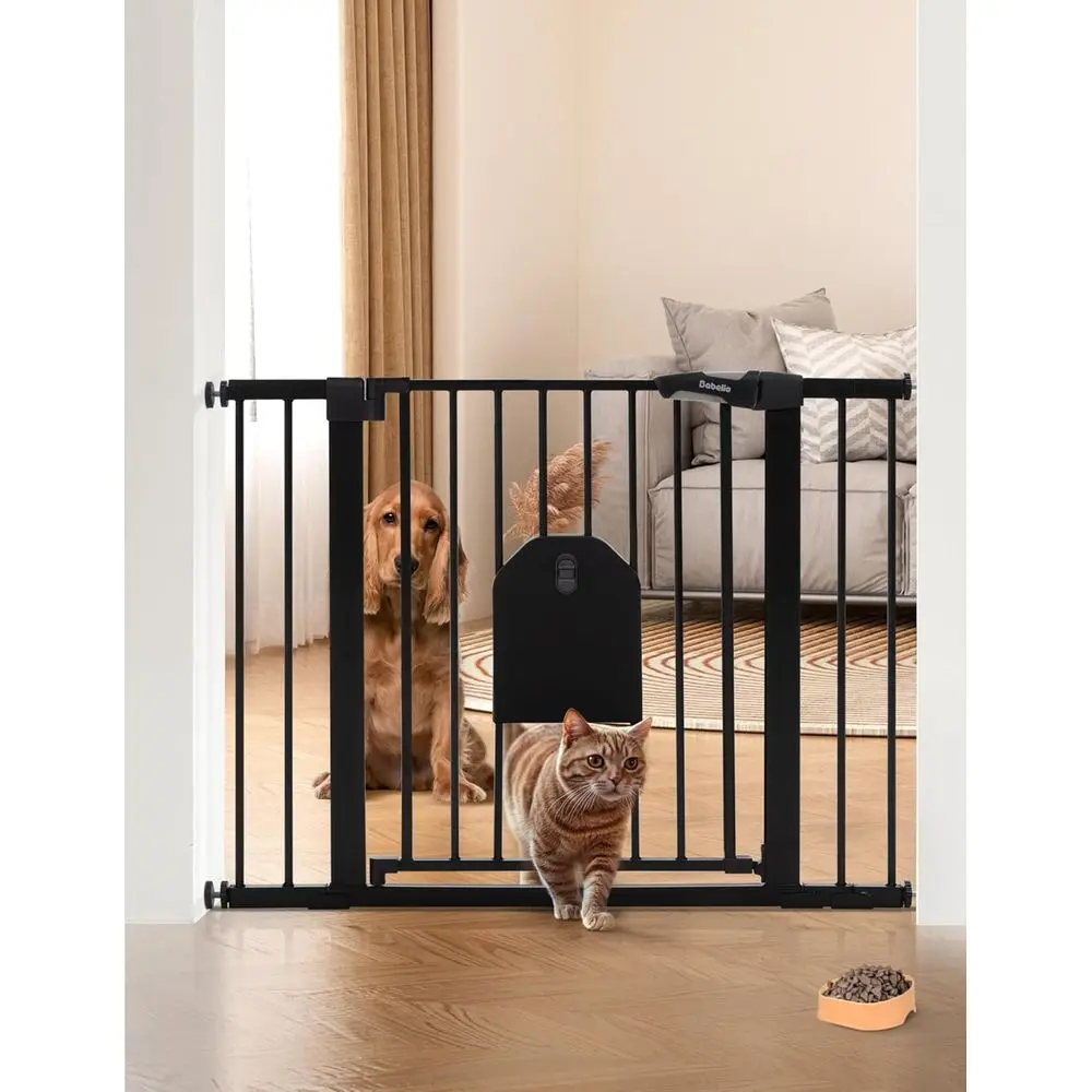 

Adjustable Baby Gate with Pet Door, 29-43 Metal, Suitable for Stairs and Doorways, Easy Access for Pets, Includes Wall Cups and