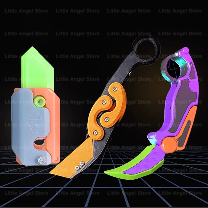 Neue 3D Gedruckt Schwerkraft Klaue Messer Spielzeug Stress Relief Schmetterling Zappeln Hand Greifer Sensorischen Spielzeug Klapp Klaue Messer Rettich für Geschenk