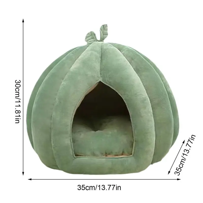 Casa para mascotas, nido para gatos con calabaza, casa para gatos cálida para invierno, cama para gatos cerrada, cueva para gatos, tienda para mascotas, nido de cueva acogedor para gatos