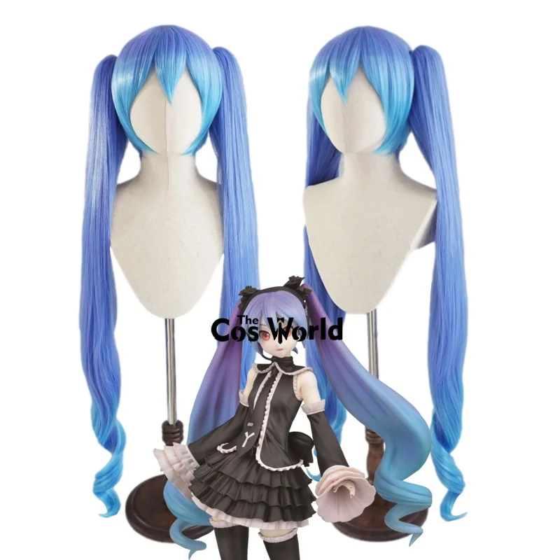 

VOCALOID Miku Gothic 120cm Long Wavy Halloween Anime Cosplay Wigs Fiber Heat Resistant Synthetic Hair + Wig Cap