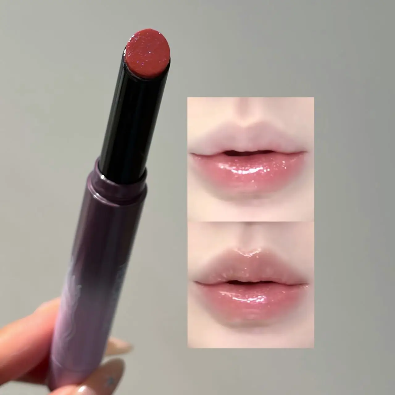 Herorange Rauchiger Lila Kristall Lipgloss Feuchtigkeitsspendend Nicht-Klebrig Aufpolsternd Glas-Effekt Tägliche Lippenkosmetik – Detail 2