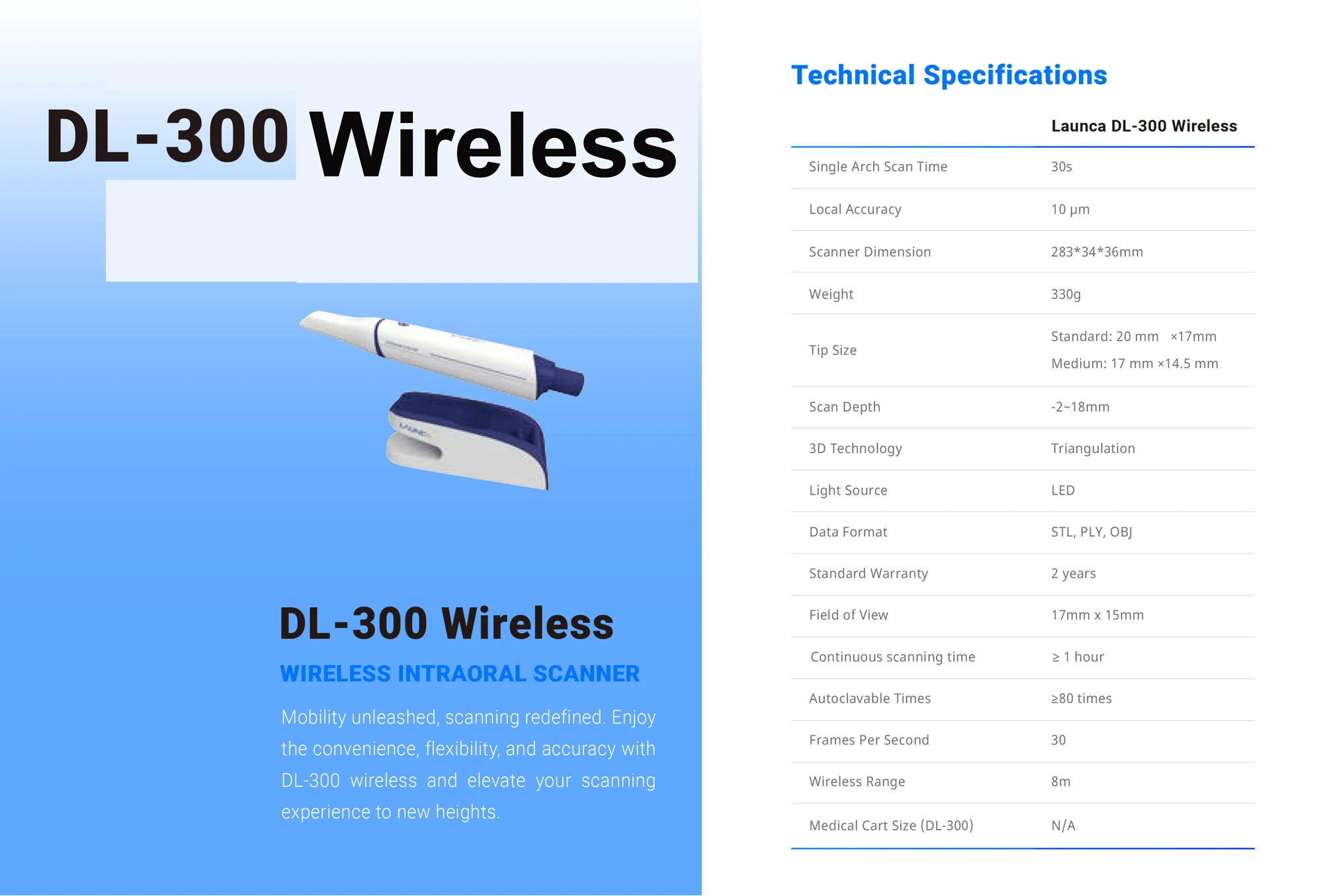 وصول جديد CE ISO المعتمدة Launca DL-300 الماسح الضوئي اللاسلكي داخل الفم الرقمي بدقة عالية ومحاكاة أورثو #6