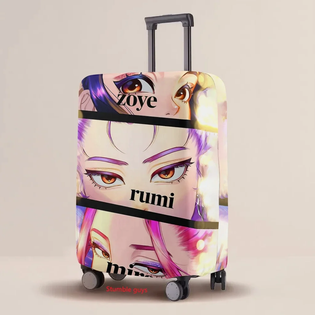 غطاء الأمتعة Kpop Demon Hunters، جراب واقٍ مرن مطبوع عليه رسوم كرتونية يناسب معظم أحجام الحقائب وإكسسوارات السفر #5