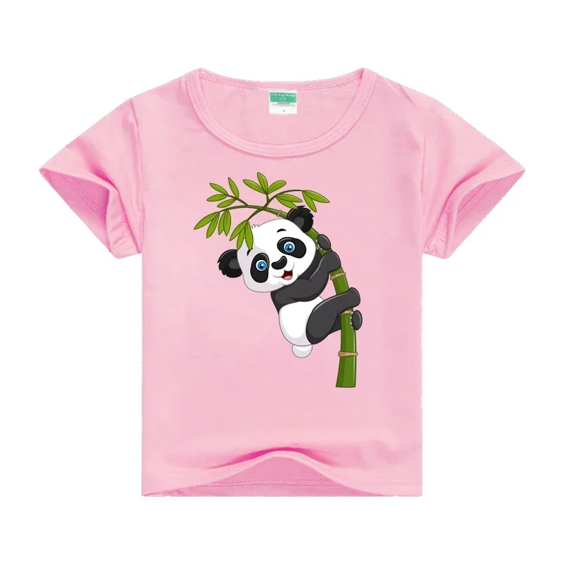 Cartoon Funny Panda T-shirt New 2024 Kids Tshirt Summer Costume Baby Boys Girls Clothing Children T-shirts Children\'s Wear tops
