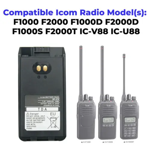 NEW 7.4v 1600mAh Li-ion Battery Pack BP-279 for Radio Walkie Talkie ICOM F1000S F1000 F2000 F2000T Two Way Radio