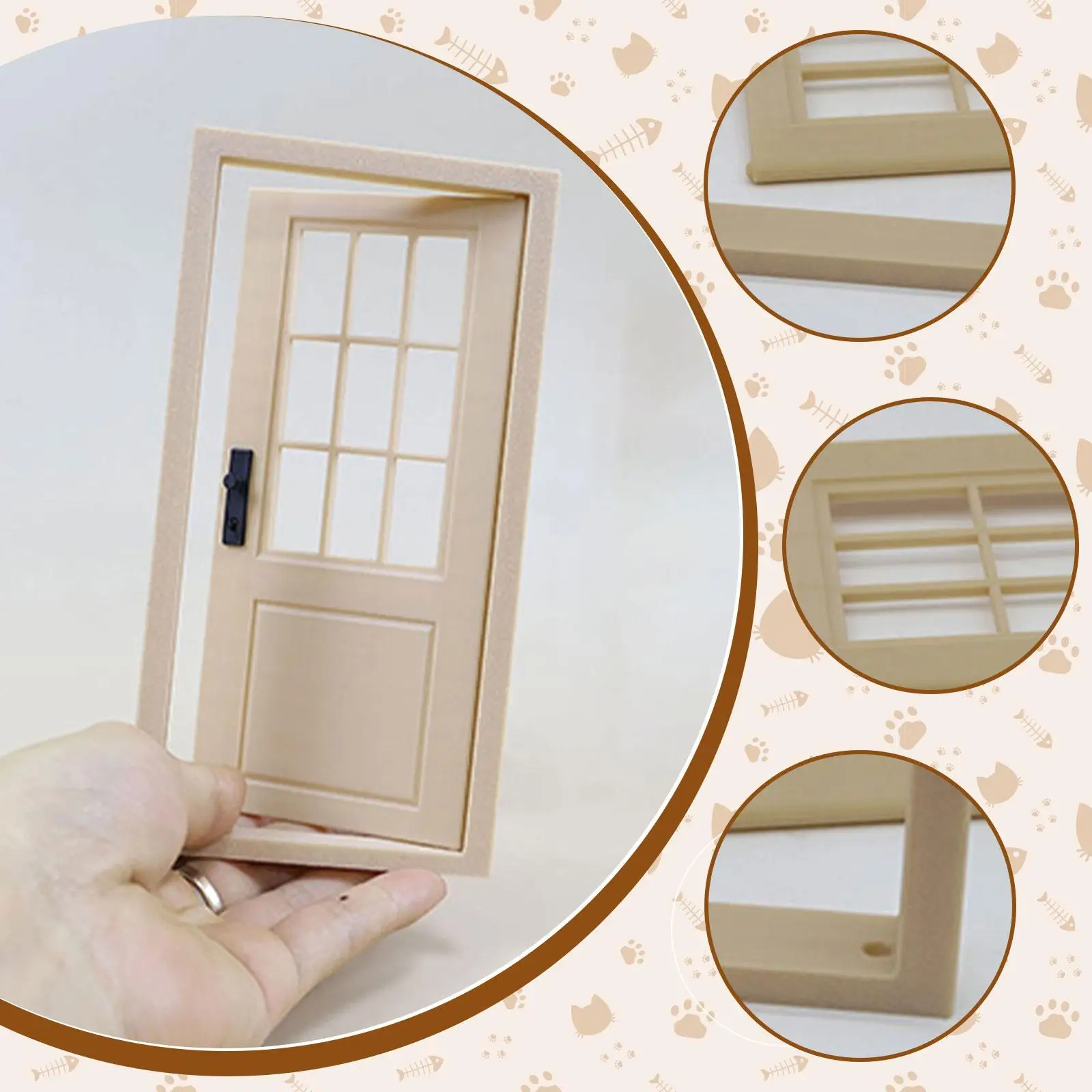 1:12 poppenhuurdeur, miniatuur poppenhuismeubilair, collectie fotografie rekwisieten