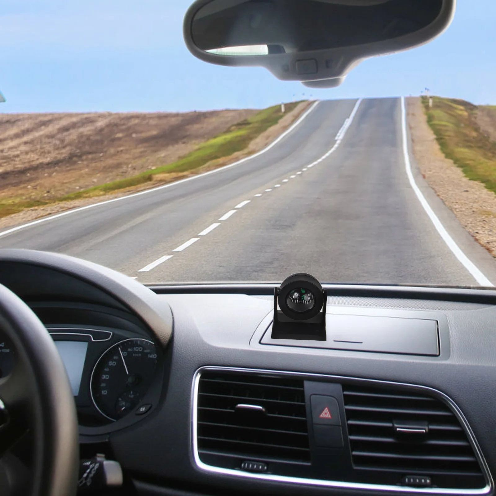 

Car Compass Dashboard Black Ball Accurate Placement Simple Design Versatile Use Caravan Camping Compass For Car Dashboard Mount