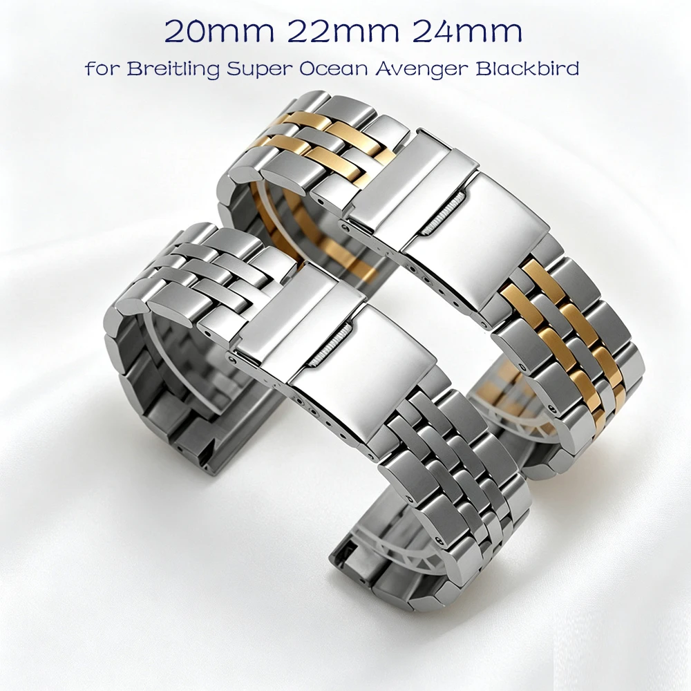 20mm 22mm 24mm for Breitling Super Ocean Avenger Blackbird reconnaissance aircraft aviation timing stainless steel watchband