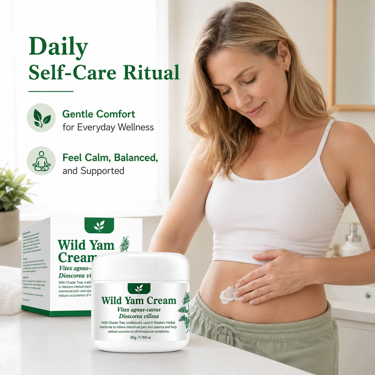 

Wild Yam Cream Natural Herbal Plant Extract Body Massage Cream Moisturizing Skin Care Cream for Women Dry Skin Daily Care