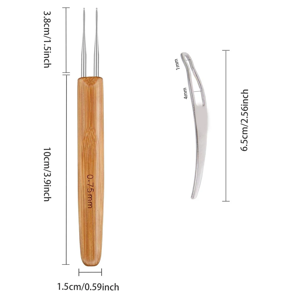 8 piezas de herramienta de gancho de ganchillo para rastas, herramienta de peluca de ganchillo para tejer agujas de rastas de pelo trenzado