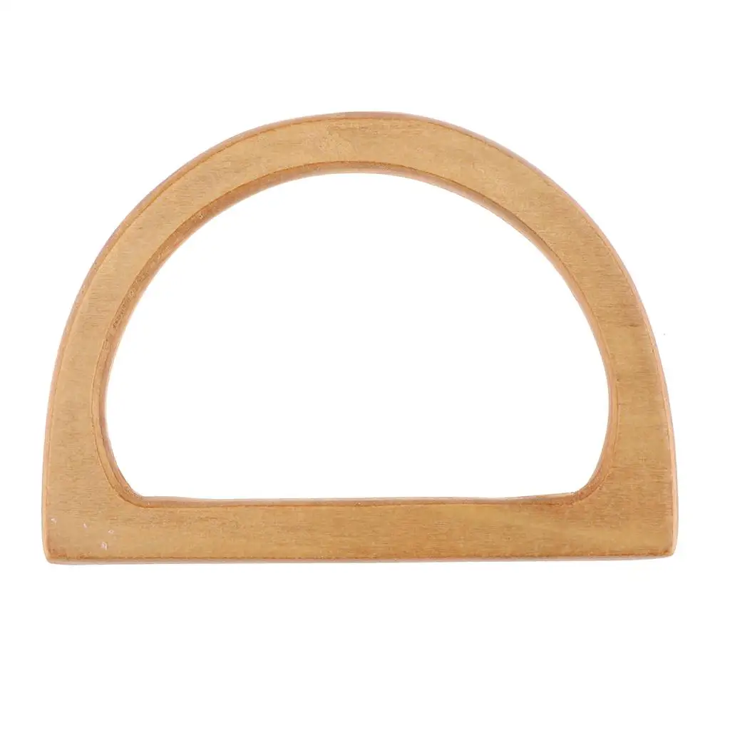 Simple Wooden D-Shape Bag Handle Replacement Handbag Frame Purse Bag Making