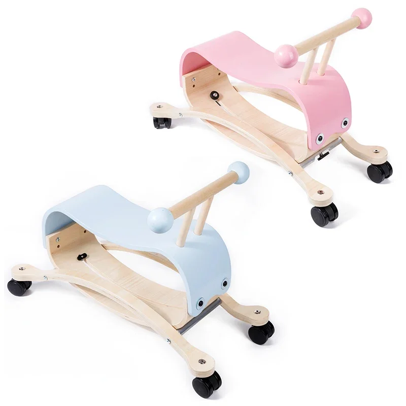 Montessori Wooden 2 in 1 Baby Walker Learning Strollers Rocking Horse Walking For Toddler Early Educational Toy Gift