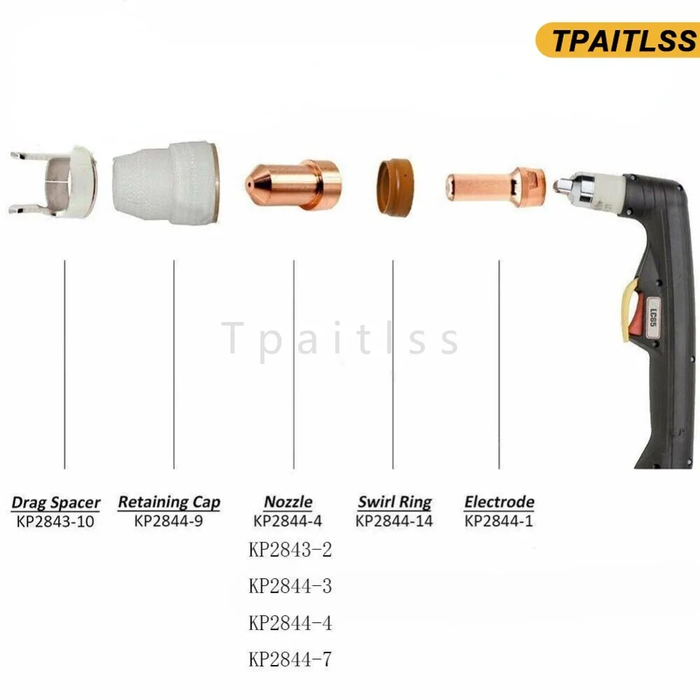 Imagem -02 - Bocal do Eletrodo para Lincoln Tomahawk 1000 Lc65 Kp28441 50a Kp28443 20 Pcs