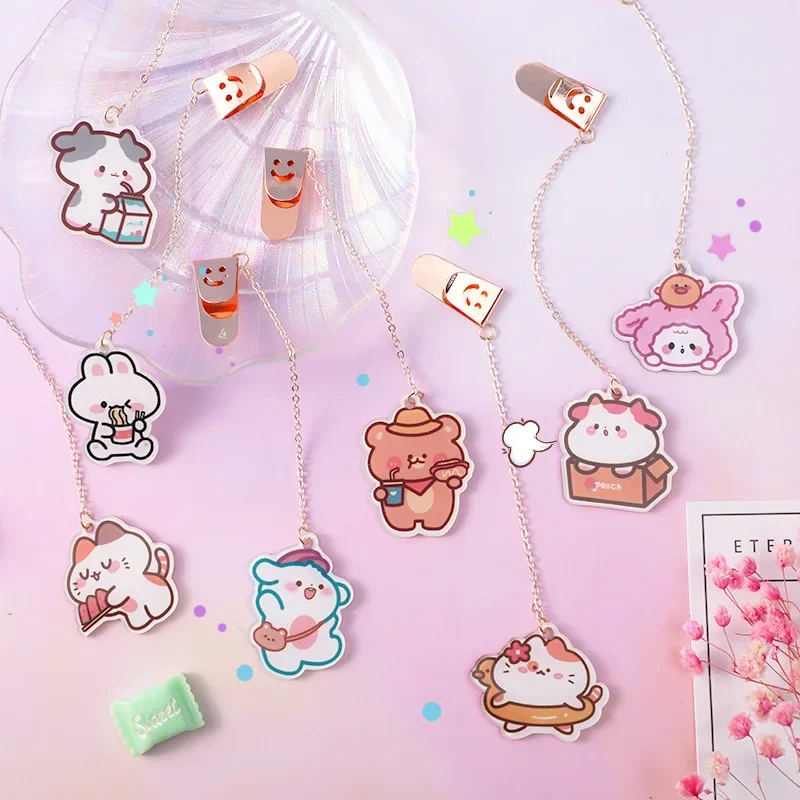 Kawaii Cartoon Metal Sumikko Gurashi Pendant Bookmark Stationery School Office Supply Escolar Papelaria