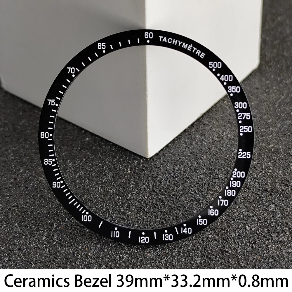 Flache 39/42,9mm Keramik-Lünette Schwarz/Blau Passend als Ersatzteil für Uhrenlünette Uhrenzubehör für Herren – Detail 2