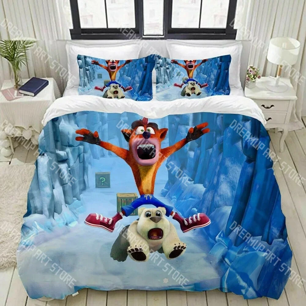 3D Print Crash Bandicoot Game Bedding Set Twin Queen King Full Size Duvet Cover Pillowcase Bed boys girls Adult Home Textiles