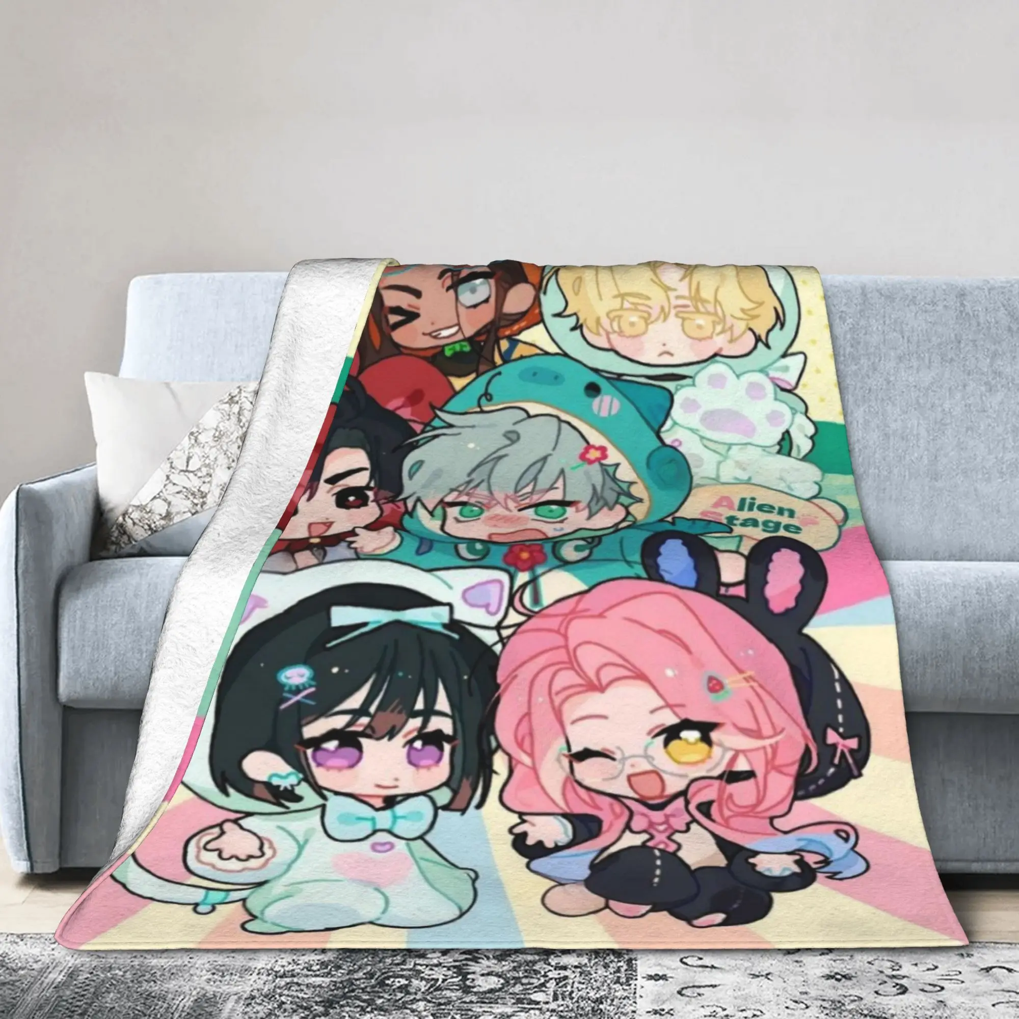Alien Stage Anime Flannel Blanket VIVINOS MIZI SUA HYUNA Fashion Throw Blankets for Home 150*125cm Bedspread