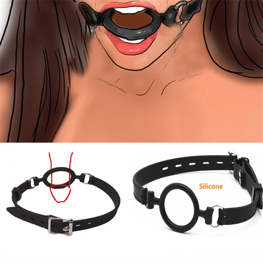 Soft Silicone O Ring Open Mouth Gag Breathable Ring Gag BDSM Bondage Restraints Slave Roleplay Adult SM Couple Flirt Tools