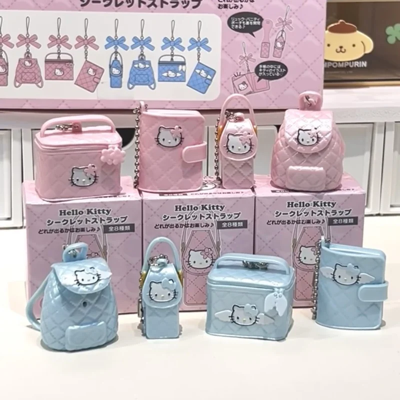 

Sanrio Hello Kitty Bag Pendant Twisted Egg Blind Box Trendy Play Ornament Periphery Pink Blue Bag Model Toys Girls Birthday Gift