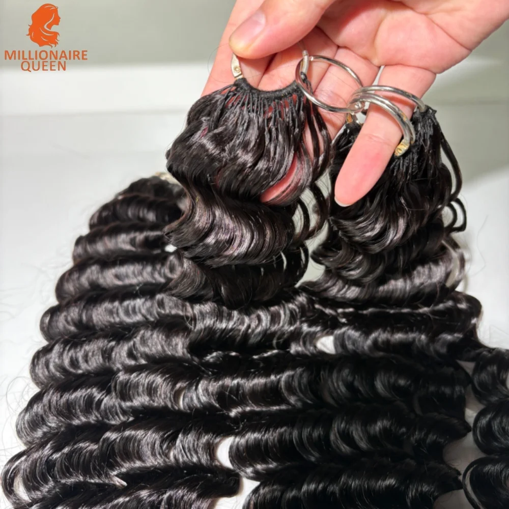 المليونير الملكة 15A موجة عميقة الكروشيه ريشة شعر مستعار بشري 100% شعر الإنسان Knotless الكروشيه الشعر التمديد للنساء #5