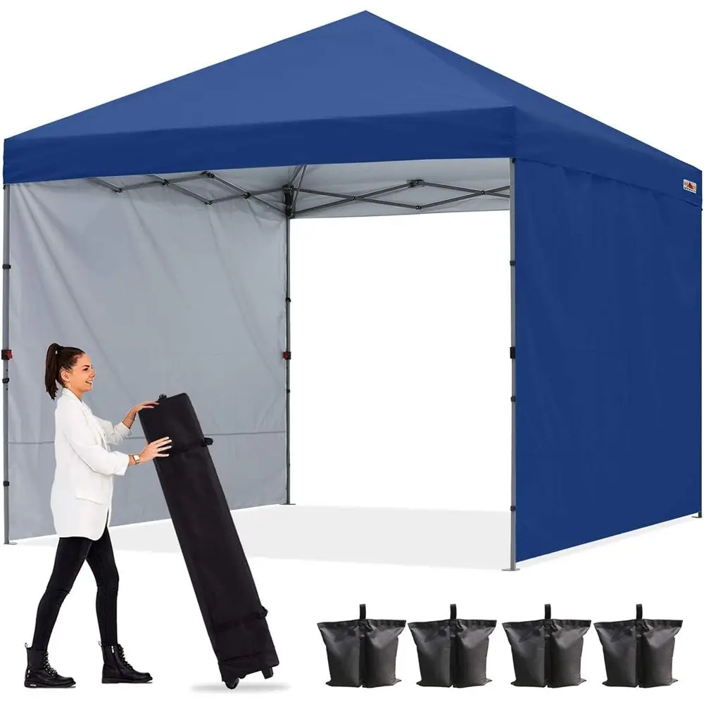 

Easy Pop up Canopy Tent with 2 Sidewalls for Outdoor Sun Blocking or Rain Protection,10x10, Navy Blue